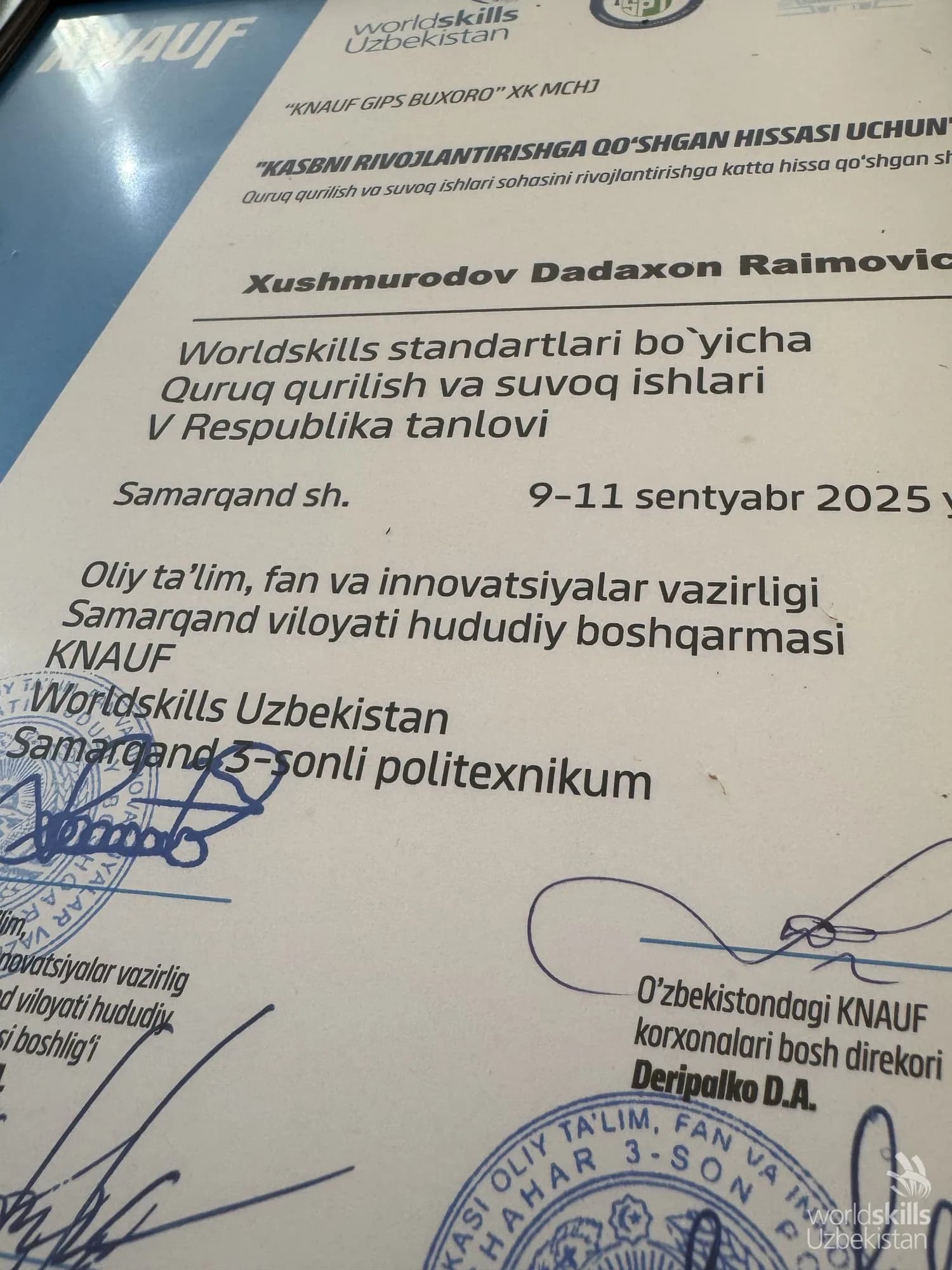 WorldSkills Samarkand 2025 — Plastering and Drywall Systems — 16-surat